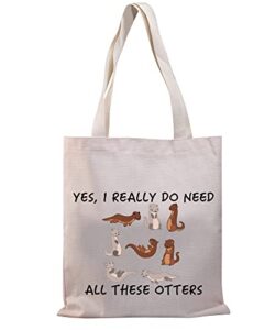 bdpwss funny otter gift otter lover gift otter theme gift yes i really do need all these otters canvas tote bag (need all otters tg)