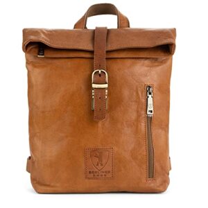 berliner bags vintage leather backpack seattle, women’s rucksack for work, school, cycling – brown