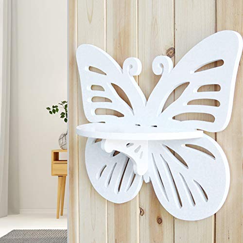 GOTOTOP Floating Wall Shelves, Butterfly Shape Storage Rack Wall Shelf Rural Style Decorative Floating Shelves for Bedroom Living Room Home Office Decoration, 13 x 4.72 x 10.63in