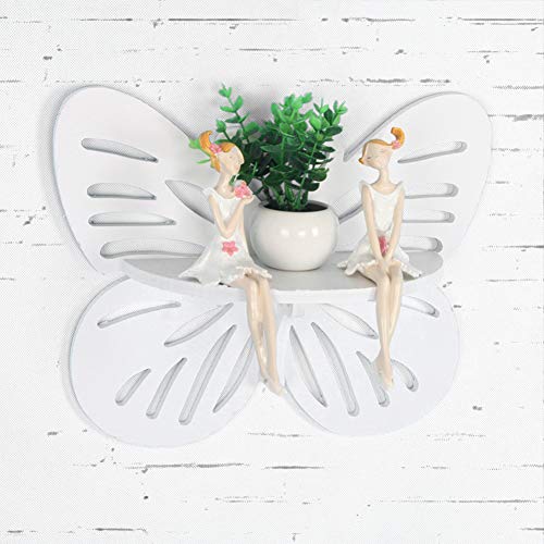 GOTOTOP Floating Wall Shelves, Butterfly Shape Storage Rack Wall Shelf Rural Style Decorative Floating Shelves for Bedroom Living Room Home Office Decoration, 13 x 4.72 x 10.63in