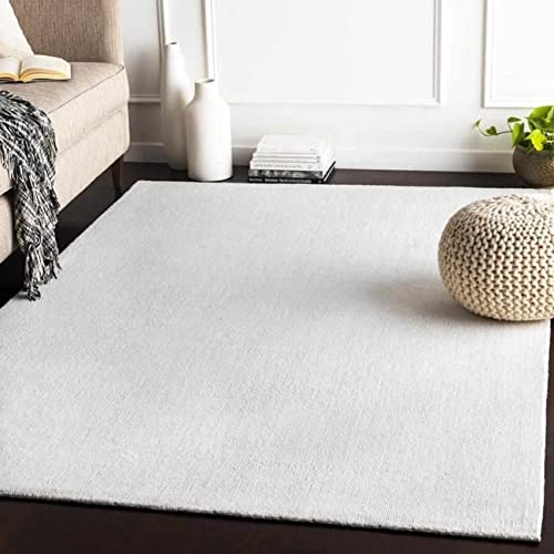 Mark&Day Area Rugs, 8x10 Farnham Solid and Border White Area Rug, White Carpet for Living Room, Bedroom or Kitchen (8' x 10')