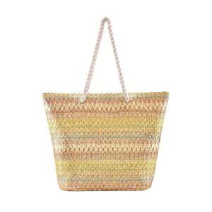 ayliss women tote handbag purse large woven summer beach top handle shoulder satchel hobo bags (multicolour)