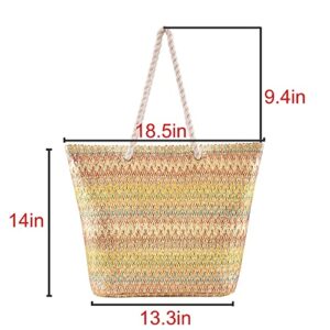 Ayliss Women Tote Handbag Purse Large Woven Summer Beach Top Handle Shoulder Satchel Hobo Bags (Multicolour)