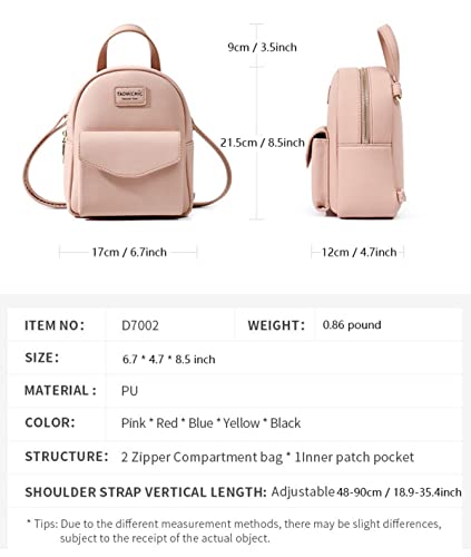 Multi-Function Women Fashion Mini Backpack Soft Leather Casual Travel Small Shoulder Bag (Pink)