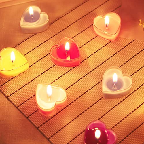 BESPORTBLE LED Tea Lights Heart Shape Tealight Candles Smokeless Tealight Candles Mini Candle for Wedding Decoration 9pcs Dining Room Table Decor