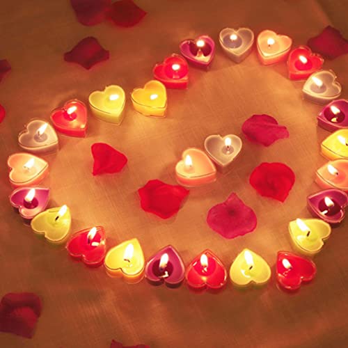 BESPORTBLE LED Tea Lights Heart Shape Tealight Candles Smokeless Tealight Candles Mini Candle for Wedding Decoration 9pcs Dining Room Table Decor