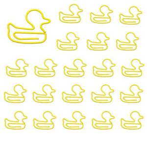 sduseio 30 pieces funny paper clips bookmark paperclips metal cute shape clips for students teachers school office supplies personal document organization party card wedding invitation,yellow duck
