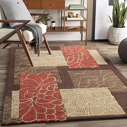 Mark&Day Area Rugs, 8x11 Elk Point Transitional Burnt Orange Area Rug Brown Cream Red Carpet for Living Room, Bedroom or Kitchen (8' x 11')