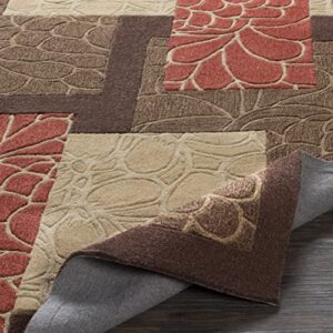 Mark&Day Area Rugs, 8x11 Elk Point Transitional Burnt Orange Area Rug Brown Cream Red Carpet for Living Room, Bedroom or Kitchen (8' x 11')