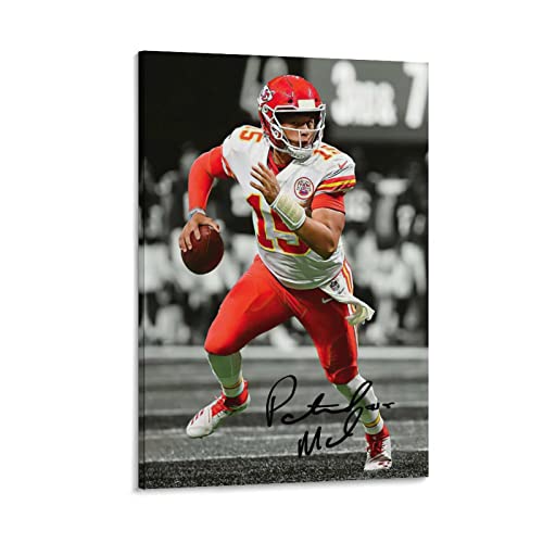 BNZWAA Patrick Mahomes Signed Photo Decorative Painting Canvas Wall Art Living Room Poster Bedroom Beautification 08x12inch(20x30cm)