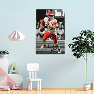 BNZWAA Patrick Mahomes Signed Photo Decorative Painting Canvas Wall Art Living Room Poster Bedroom Beautification 08x12inch(20x30cm)