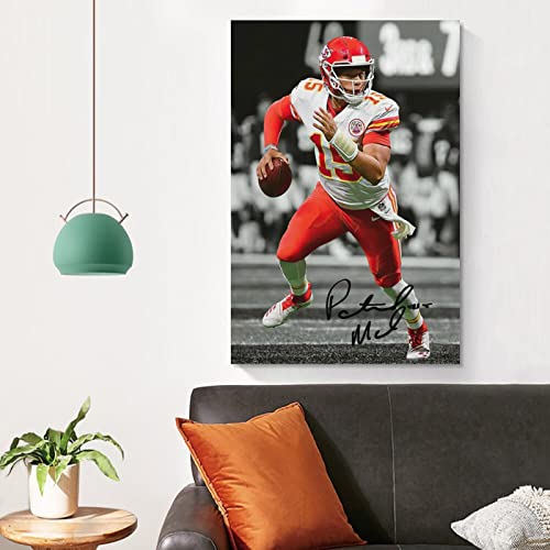 BNZWAA Patrick Mahomes Signed Photo Decorative Painting Canvas Wall Art Living Room Poster Bedroom Beautification 08x12inch(20x30cm)