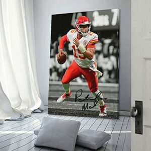 BNZWAA Patrick Mahomes Signed Photo Decorative Painting Canvas Wall Art Living Room Poster Bedroom Beautification 08x12inch(20x30cm)