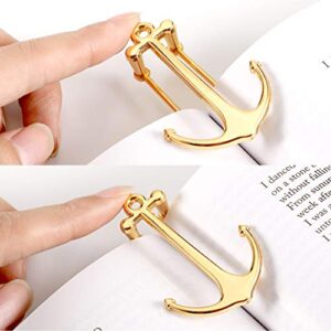 2 Pieces Bookmarks Creative Bookmark Metal Page Holder for Students Teachers Graduation Gifts School Office Supplies (Gold and Rose Gold)
