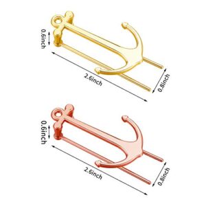 2 Pieces Bookmarks Creative Bookmark Metal Page Holder for Students Teachers Graduation Gifts School Office Supplies (Gold and Rose Gold)