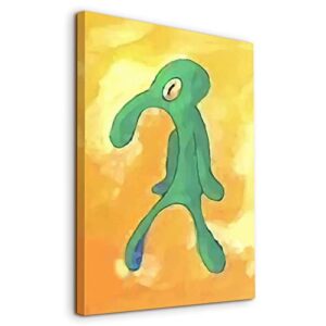 bold and brash squidward painting 2023 upgrade version canvas wall art for living room bedroom meme posters for home decor office decorations 12×16 inches best gift for men & boyfriend