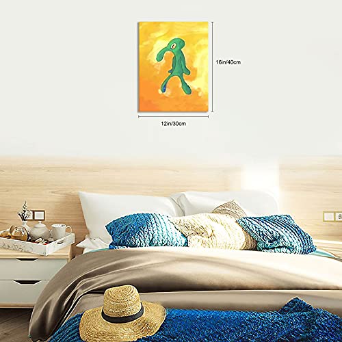 Bold and Brash Squidward Painting 2023 Upgrade Version Canvas Wall Art for Living Room Bedroom Meme Posters for Home Decor Office Decorations 12x16 Inches Best Gift for Men & Boyfriend