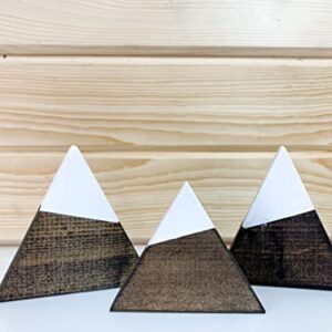 CZ Grain 3 Pcs. Mountain Shelf Decor | Shelf Decor Nursery | Mini Wood Mountain | Adventure Mountain Shelf Stand