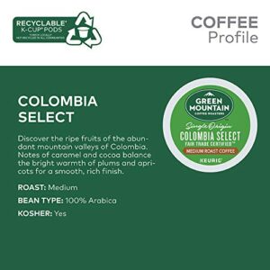 Green Mountain Coffee Roasters Colombia Select, Single-Serve Keurig K-Cup Pods, Medium Roast Coffee, 12 Count (Pack of 6) - Packaging May Vary