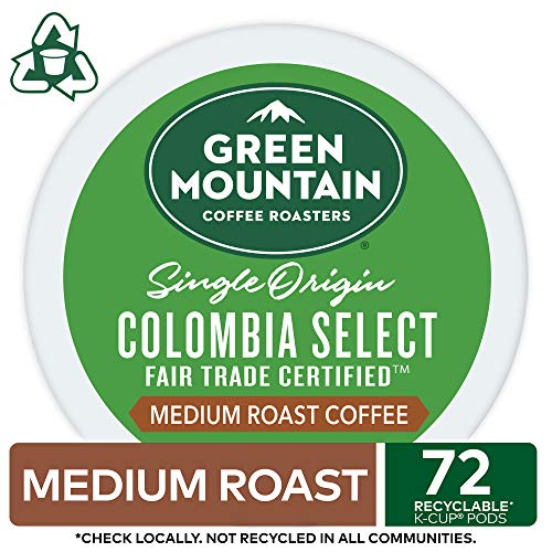 Green Mountain Coffee Roasters Colombia Select, Single-Serve Keurig K-Cup Pods, Medium Roast Coffee, 12 Count (Pack of 6) - Packaging May Vary