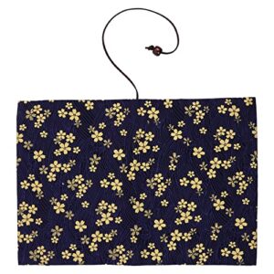 didiseaon cherry blossom notebook cover a5 fabric book sleeve bronzing floral journal cover book protector for student adult (blue)