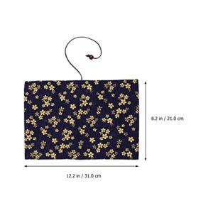 Didiseaon Cherry Blossom Notebook Cover A5 Fabric Book Sleeve Bronzing Floral Journal Cover Book Protector for Student Adult (Blue)