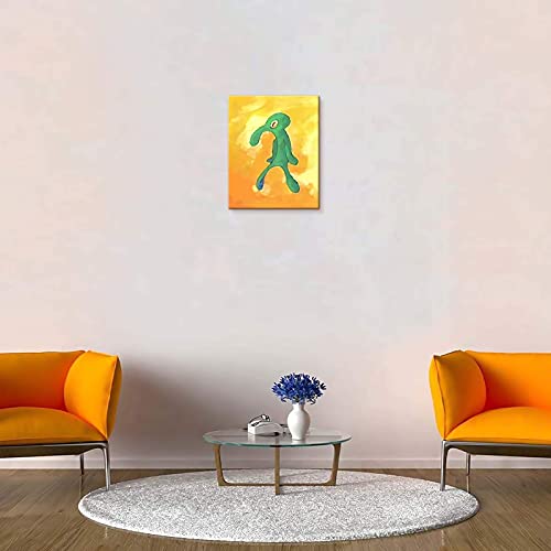 Boldcan Bold and Brash Squidward Painting 2022 Upgrade Version Canvas Wall Art for Living Room Bedroom Meme Posters for Home Decor Office Decorations 8x12 Inches Best Gift for Men & Boyfriend