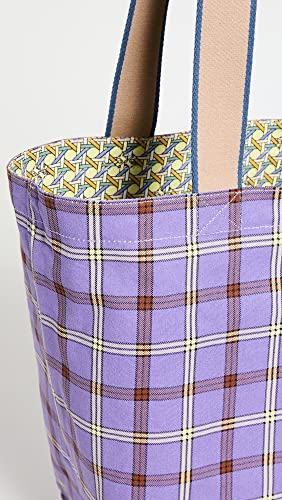 Tory Burch Women's Gracie Printed Canvas Tote, Acid Lemon Basketweave, One Size