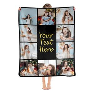 customized blanket with photos,gifts for lover, wife, girlfriend personalized blankets with picture, custom memories pattern fleece throw blanket, for birthday, memorial day anniversary