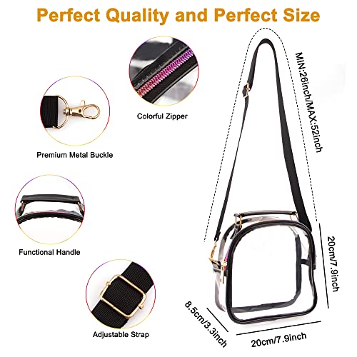 MAYLISACC Clear Purses for Women Stadium, Clear Crossbody Bag Stadium Approved, TPU Clear Tote with Removable Shoulder Strap for Concert Sports Games