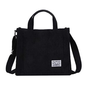 tote bag for women – fashion letter patch corduroy tote bag large capacity shoulder crossbody tote handbag hobo bag