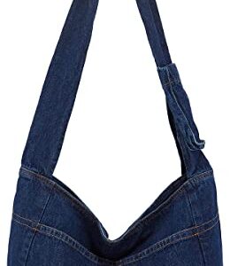 Denim Shoulder Bag for Women Hobo Tote Bag Casual Canvas Bag Retro Crossbody Bag Large Capacity Purse