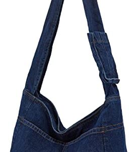 Denim Shoulder Bag for Women Hobo Tote Bag Casual Canvas Bag Retro Crossbody Bag Large Capacity Purse