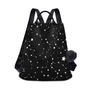 alaza black star constellations women backpack anti theft back pack shoulder fashion bag purse
