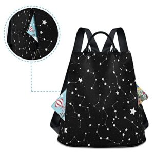 ALAZA Black Star Constellations Women Backpack Anti Theft Back Pack Shoulder Fashion Bag Purse