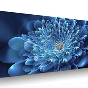 Kyiyhzp - Bathroom Wall Art Blue Canvas Flower for Modern Home Living Room Bedroom Office Dining Room Printed Decorative Picture with Frame Hanging (20" X 40" X 1 Piece)