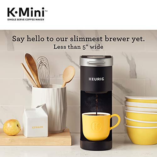 Keurig K-Mini Coffee Maker, Single Serve K-Cup Pod Coffee Brewer, 6 to 12 Oz. Brew Sizes, Black (Renewed)