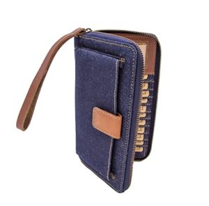 sts ranchwear women’s blue bayou collection denim bentley wallet wristlet clutch, one size