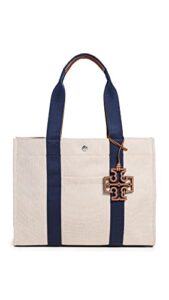 tory burch women’s tory tote, natural, off white, one size
