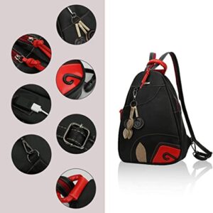 Eshow Small Backpack Purse for Women PU Leather Women's Backpack 2 Way Convertible Casual School Backpacks Hobo Handbag-2 Pcs