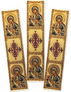 virgin mary and christ byzantine icon tapestry bookmarks book marker 9 1/4 inch