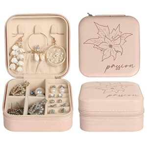 konelia small jewelry box organizer, portable mini travel jewelry organizer display storage box rings earrings necklaces daughters birthday mother’s day gifts