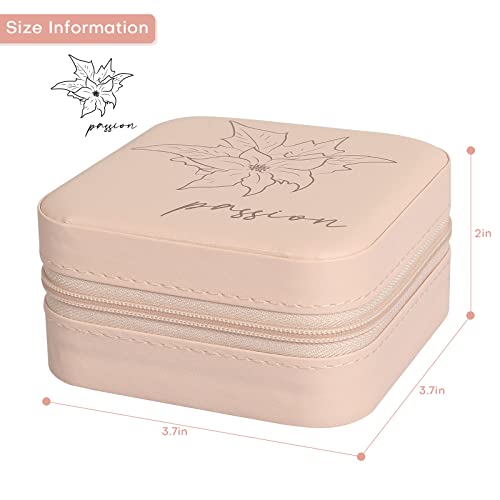 Konelia Small Jewelry Box Organizer, Portable Mini Travel Jewelry Organizer Display Storage Box Rings Earrings Necklaces Daughters Birthday Mother's Day Gifts