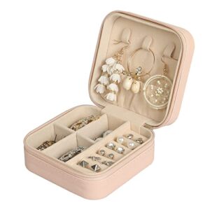 Konelia Small Jewelry Box Organizer, Portable Mini Travel Jewelry Organizer Display Storage Box Rings Earrings Necklaces Daughters Birthday Mother's Day Gifts