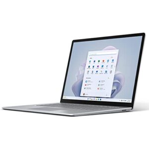 microsoft surface laptop 5 (2022), 15″ touch screen, thin & lightweight, long battery life, fast intel i7 processor for multi-tasking, 256gb storage with windows 11, platinum