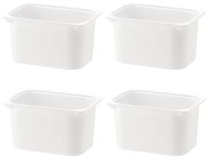 set of 4 trofast children storage box white 16 ½x11 ¾x9 stackable plastic bins open storage boxes medium (4x) compatible with trofast frames and lids, made of polypropelene