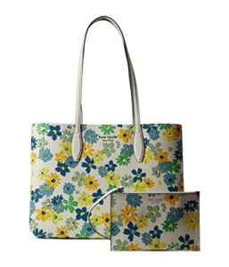 kate spade new york all day floral medley printed pvc large tote parchment multi one size
