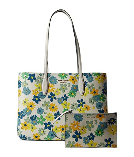 Kate Spade New York All Day Floral Medley Printed PVC Large Tote Parchment Multi One Size