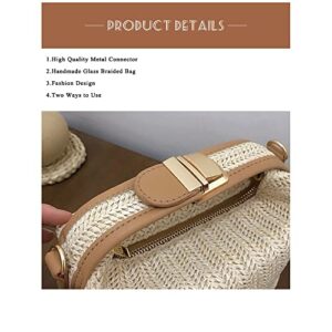 KITOLTER Straw Shoulder Bag Clutch Crossbody Bag Casual Beach Handmade Bag Handbag for Women (Straw)