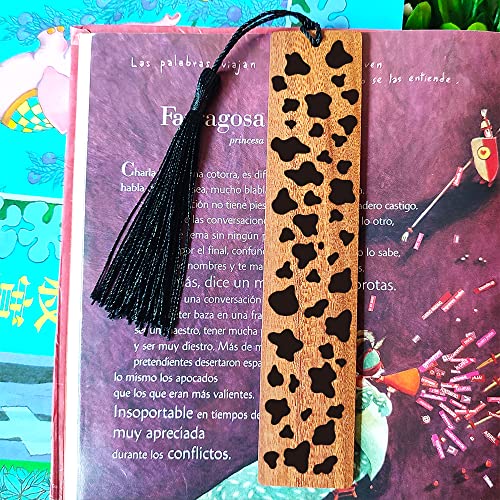 Funny Cow Wood Book Markers for Women Inspirational, Funny Bookmarks for Students Teachers School Home Office Supplies, Friends Sister Book Lover Girl Female Gifts